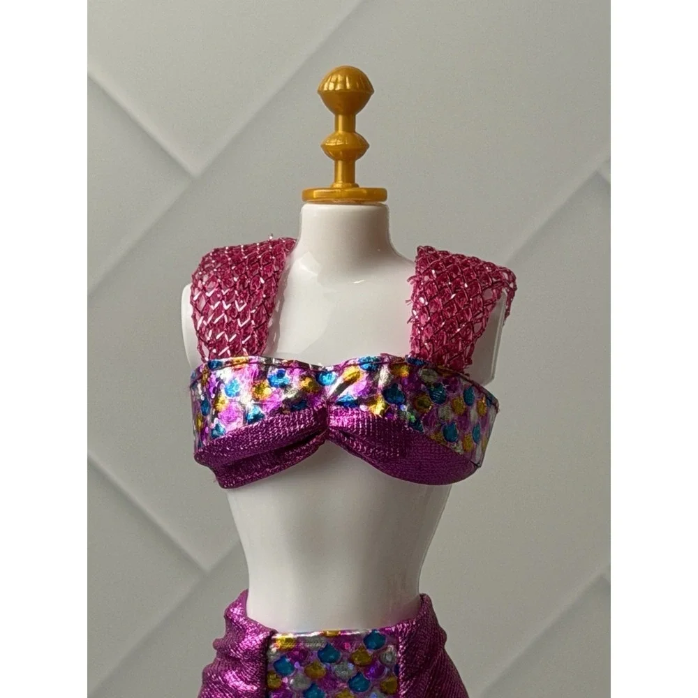 Vintage Barbie Jewel Hair Mermaid Teresa Magenta Mermaid Outfit Tail skirt & Top